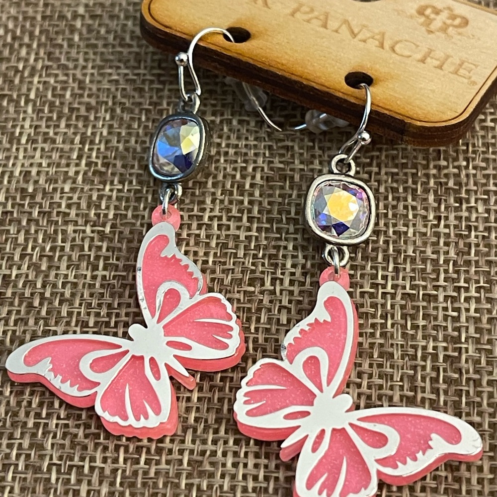 Pink Panache Butterfly Earrings